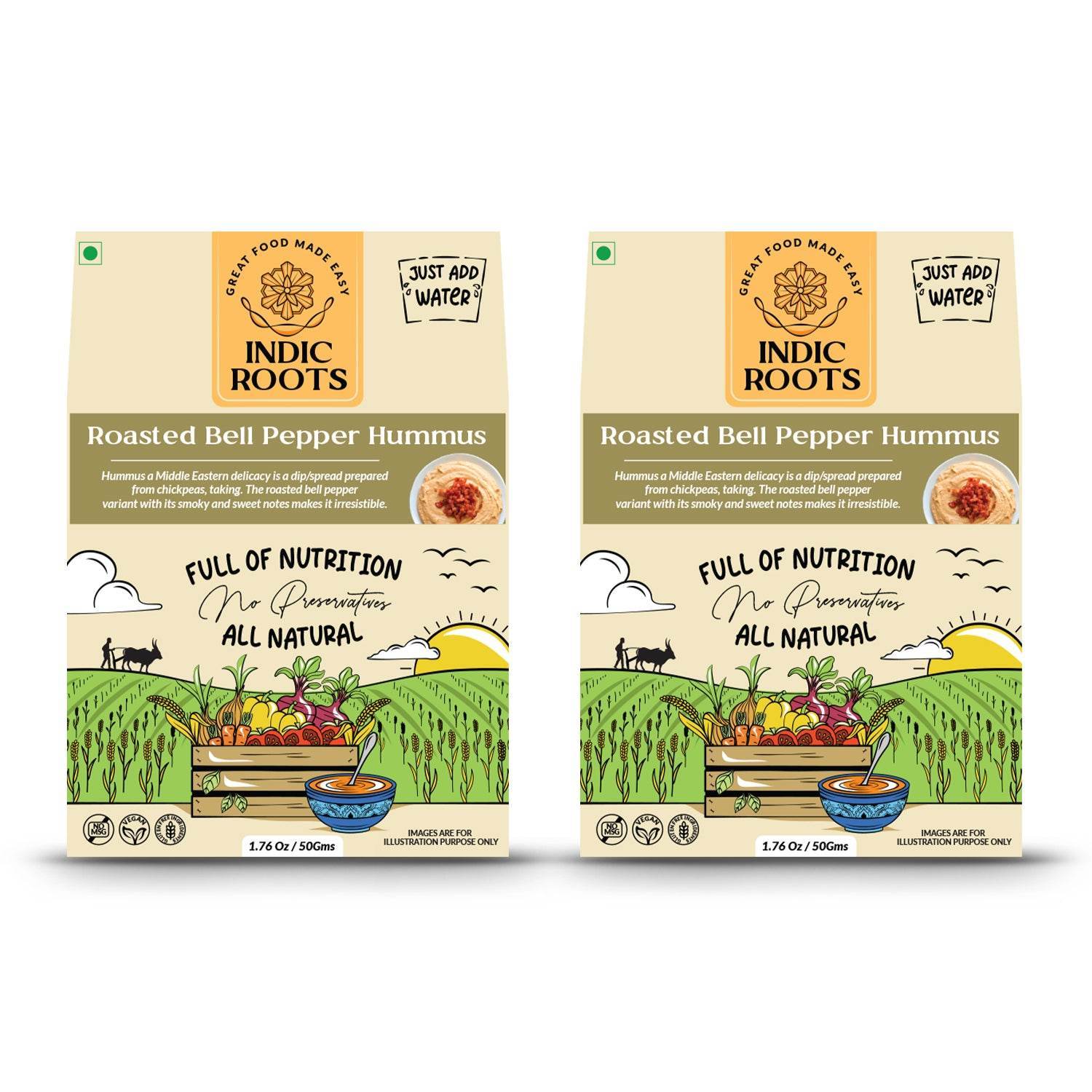 Bell Pepper Hummus - Indic Roots (Formerly Organic Roots)