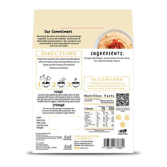 Bell Pepper Hummus - Indic Roots (Formerly Organic Roots)