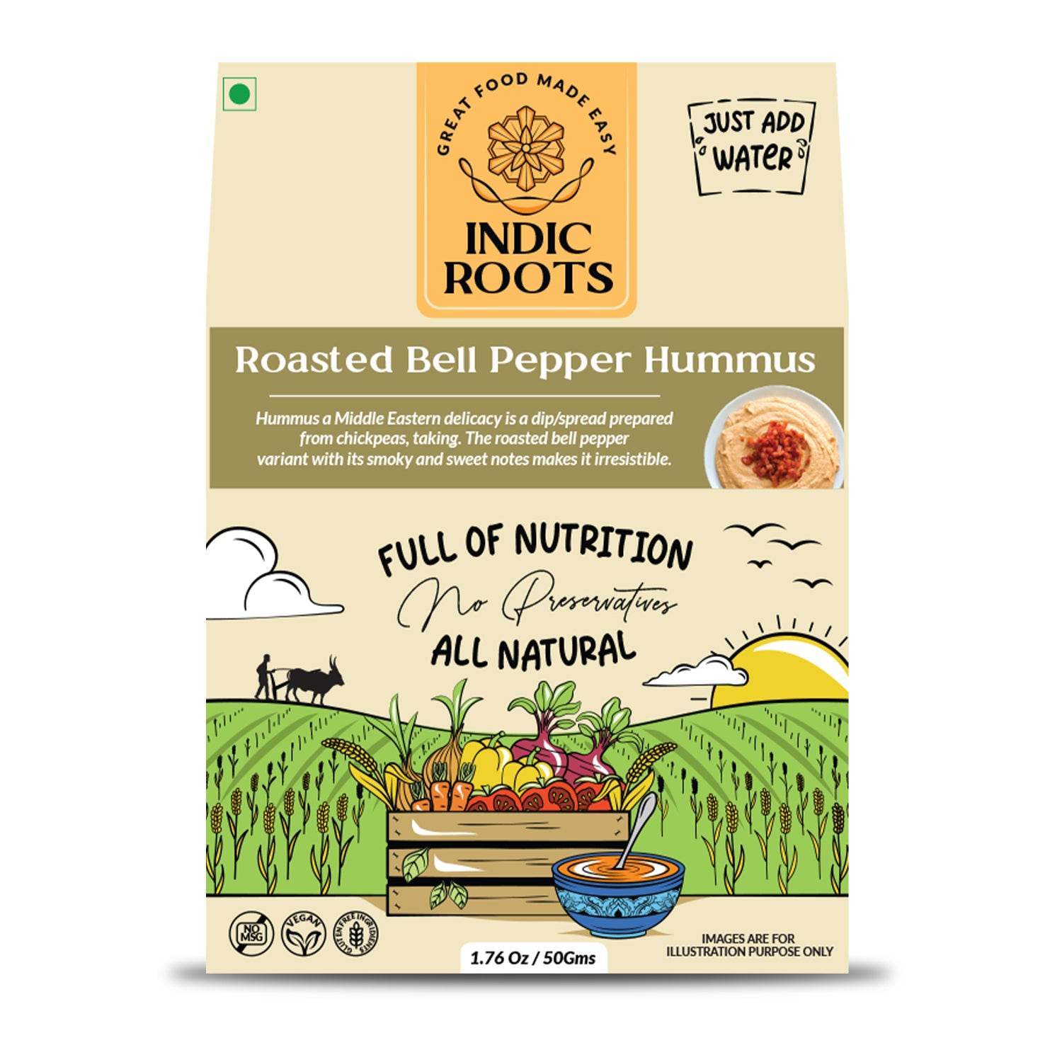 Bell Pepper Hummus - Indic Roots (Formerly Organic Roots)