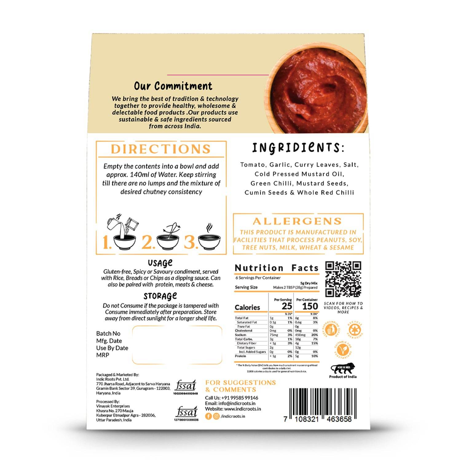 Roasted Tomato Chutney - Indic Roots (Formerly Organic Roots)