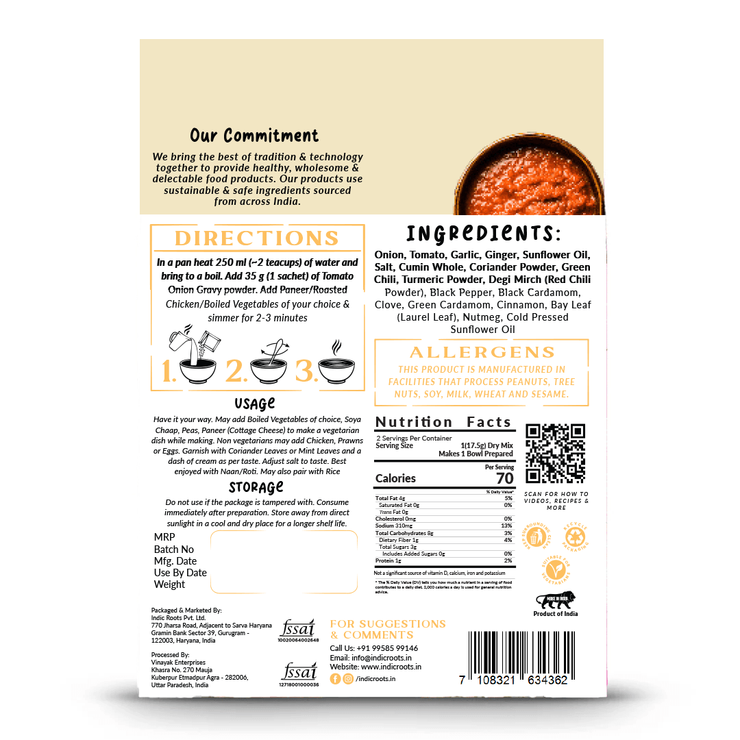 Tomato Onion Gravy - Indic Roots (Formerly Organic Roots)