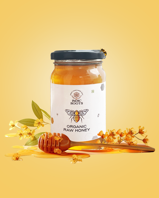 Indic Roots Organic Raw Honey | 100% Pure, Lab-Tested, Natural Immunity Booster | No Added Sugar