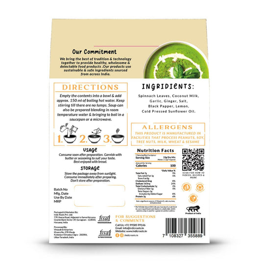 Spinach Soup - Indic Roots (Formerly Organic Roots)