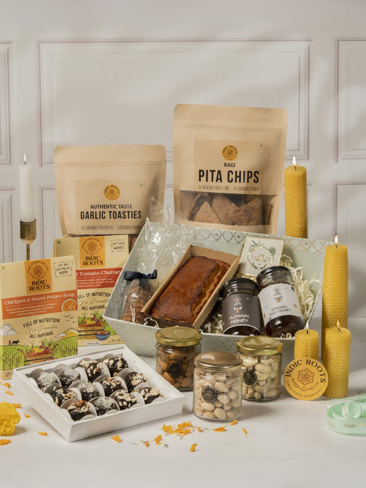 Festive goodies basket – Laddoos, nuts & sweet treats