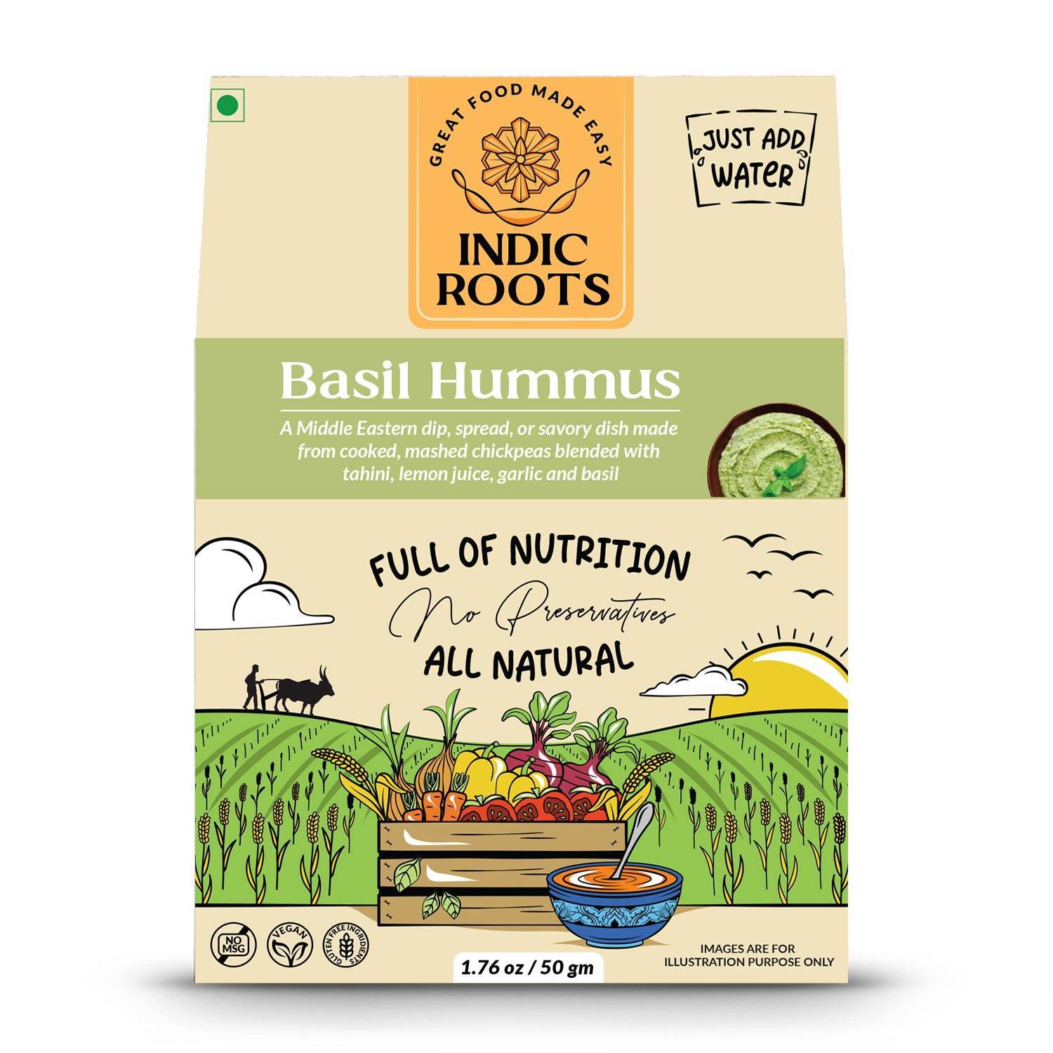 Basil Hummus - Indic Roots