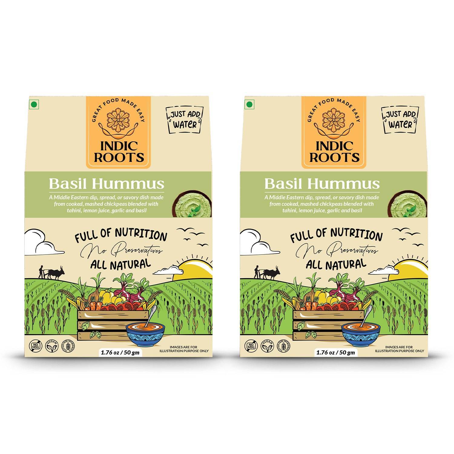 Basil Hummus - Indic Roots