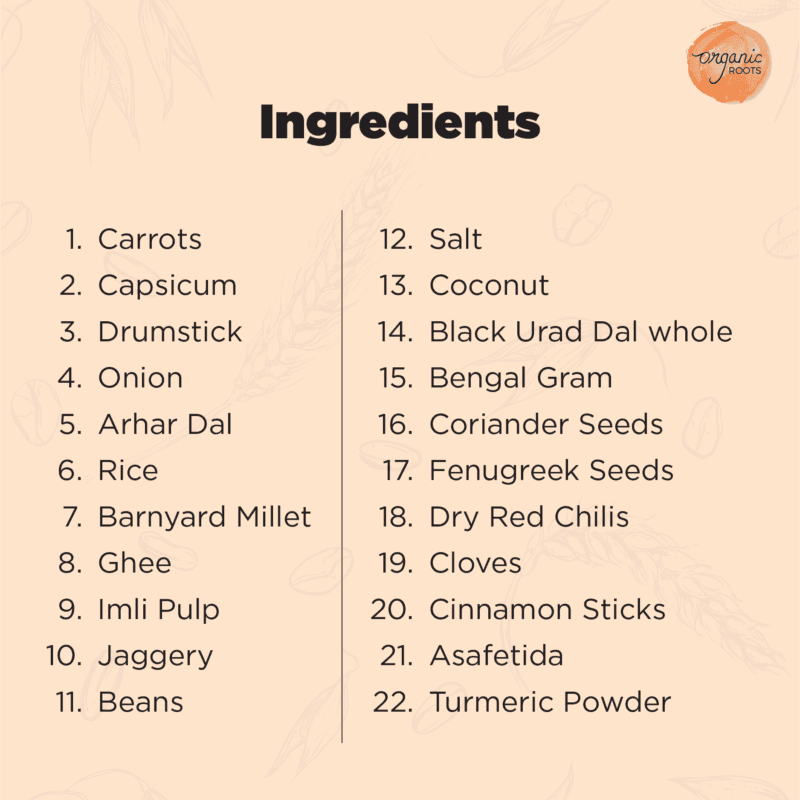 Bisi Bele Bath with Barnyard Millets - Indic Roots