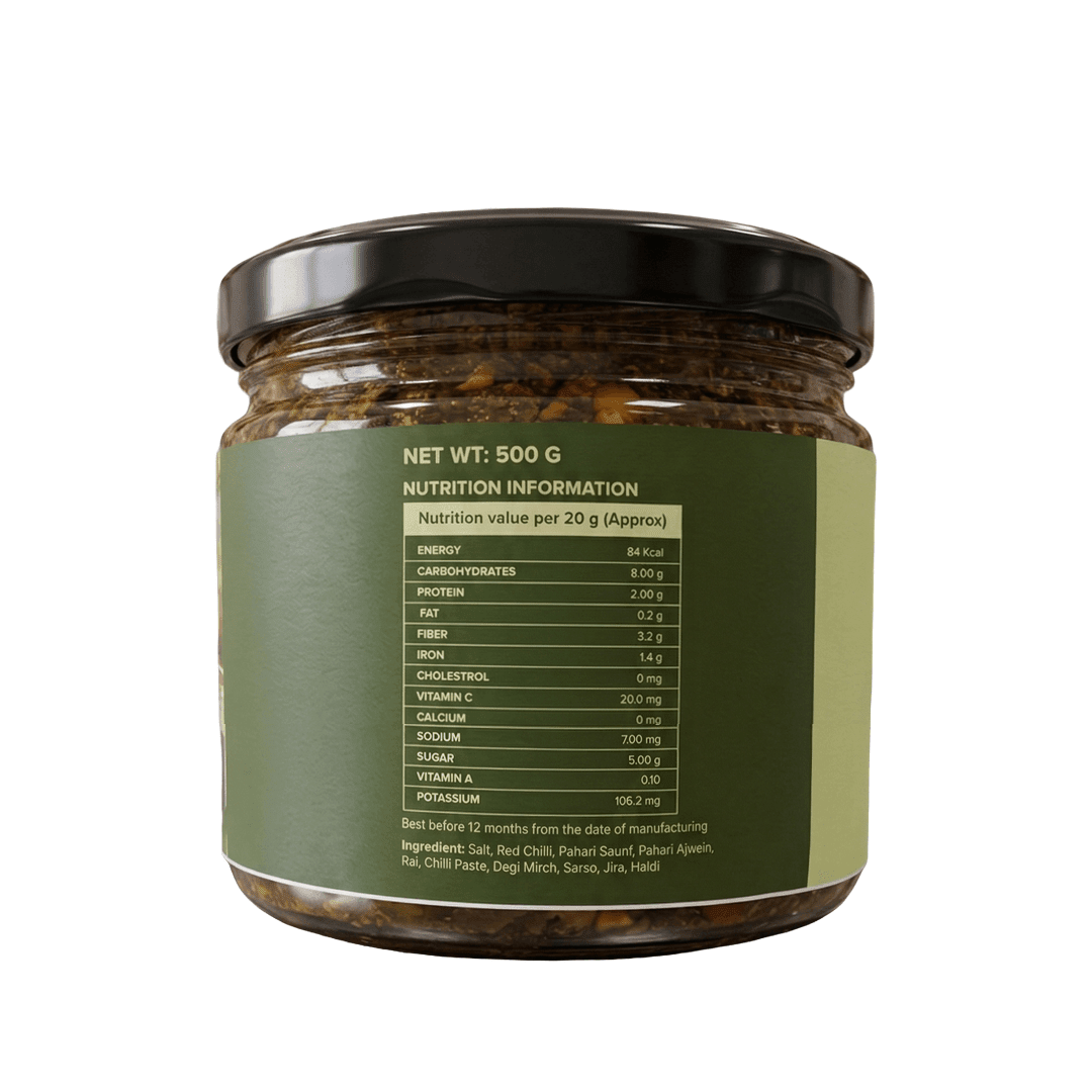Green Chilli Pickle 250gm - Indic Roots