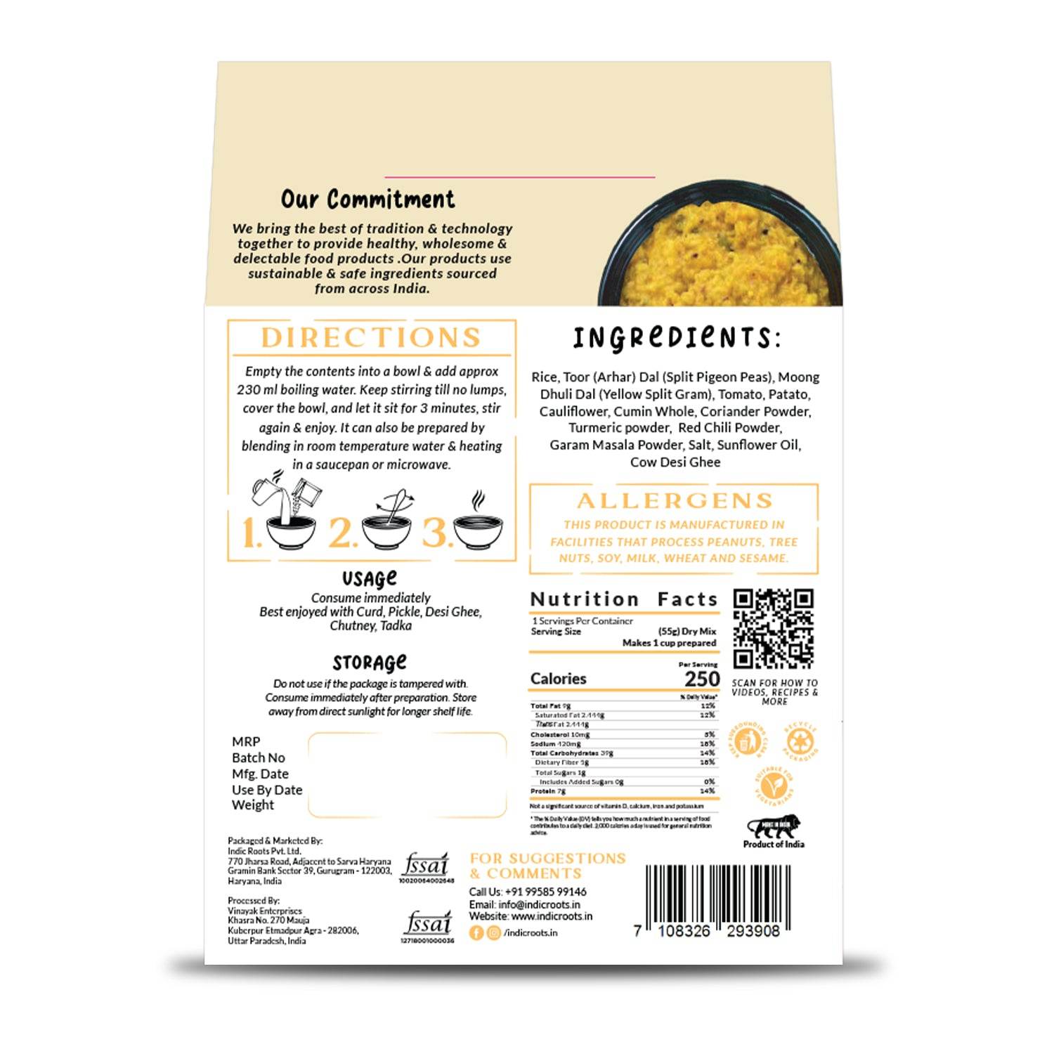 Toor Dal & Moong Dal Khichdi - Indic Roots